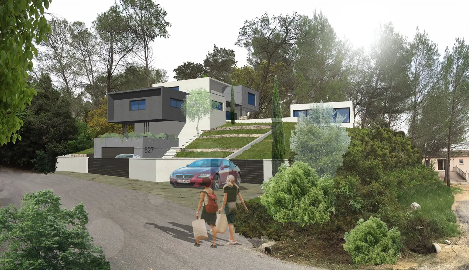Esquisses & conceptions — Un aperçu des études et perspectives 3D réalisées pour de futures maisons.